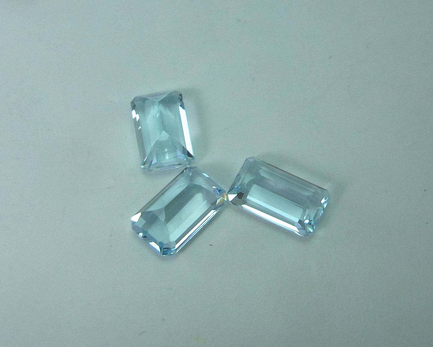 3 Pcs Natural Aquamarine Emerald Cut (7x4.3 mm) – Calibrated Light Blue Gemstone Lot 2 cts lot