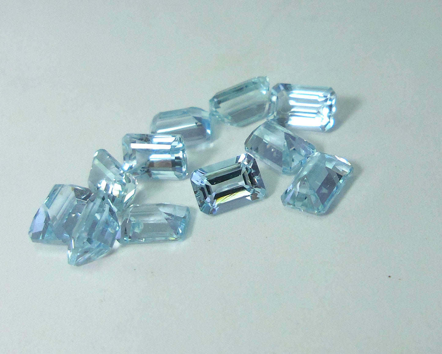 6 × 4 mm AAA Natural Aquamarine Emerald Cut | Calibrated Light–Medium Blue Loose Stones | March Birthstone