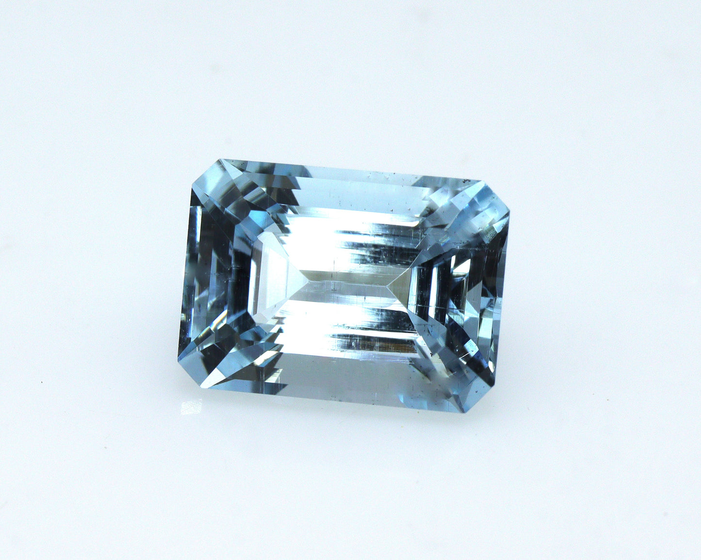 3.8 Ct Emerald Cut Aquamarine Gemstone for Engagement Ring | 11x8 mm Natural Blue Aquamarine Rectangle Stone, Genuine Real Aquamarine