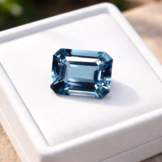 Dark Blue Aquamarine! 2.4 Ct Emerald Cut | AAA+ Eye Clean Gem | No Heat Natural Aquamarine | Engagement Ring Pendant Gem, Top Quality Gem