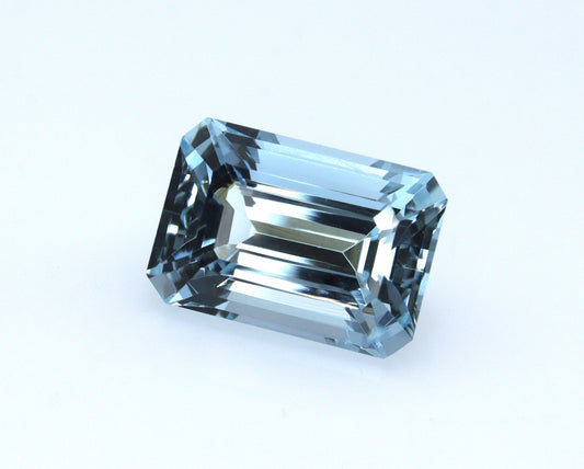 2.6 Ct AAA Natural Aquamarine Emerald Cut | Medium Blue Octagon Gemstone, March Birthstone Custom Ring Stone | Loose Aquamarine Manufacturer