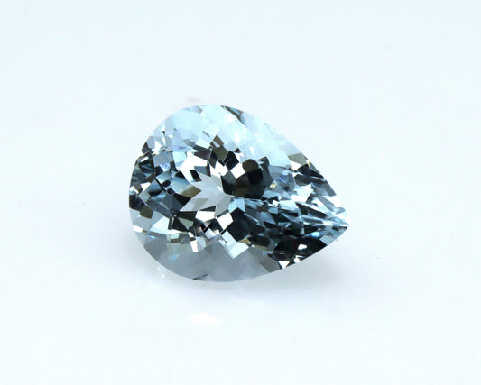2.1 Ct AAA Natural Aquamarine Pear Cut | Medium Blue Aquamarine | March Birthstone | Loupe Clean Loose Gemstone for Ring or Pendant