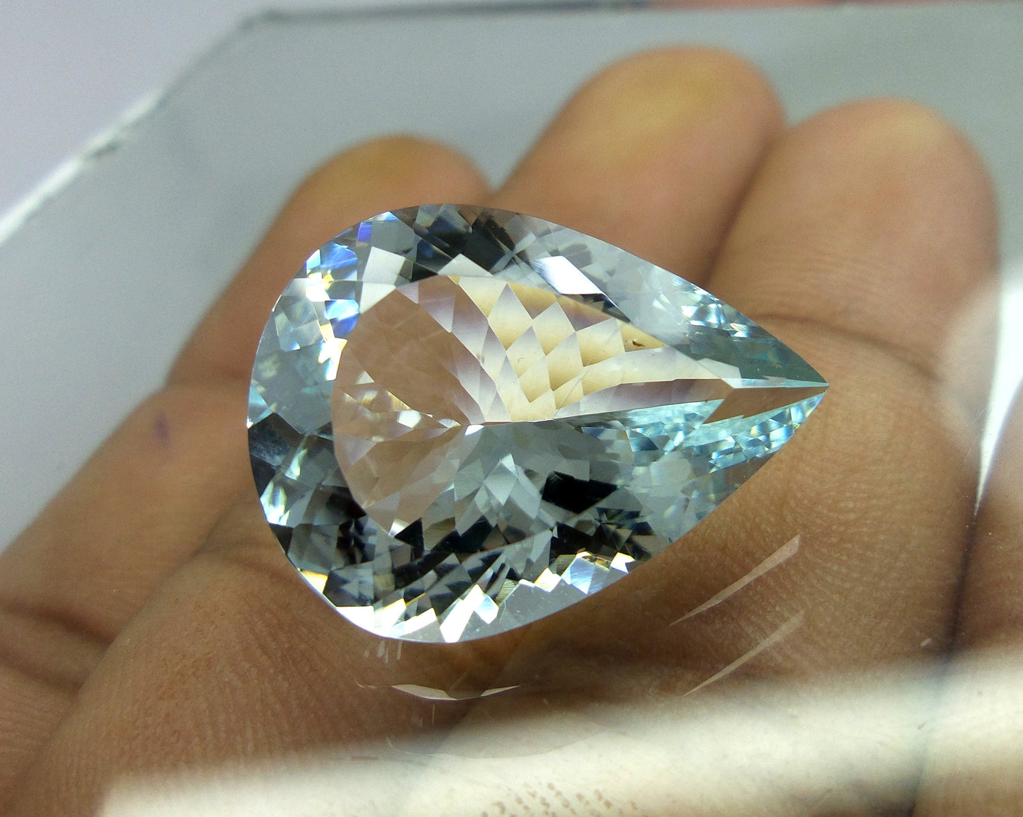 HUGE! 24 Ct AAA Natural AQUAMARINE Pear, Large Aquamarine Gemstone | Big Aquamarine Pendant, Collector Gemstone, Goshenite Pendant, Lustrous