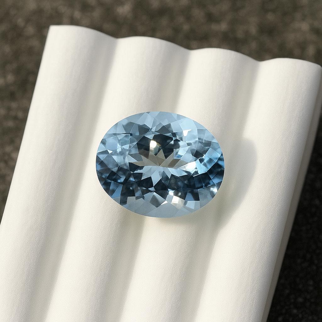 2.93 Ct AAA+ Natural Dark Blue Aquamarine Oval Cut – Top Grade March Birthstone Gemstone for Ring or Pendant