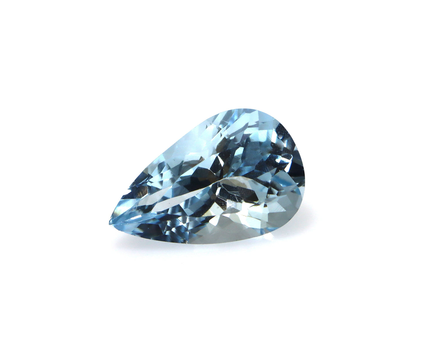 Natural Aquamarine Pear Cut 2.7 Ct Gemstone, AAA Blue Aquamarine for Necklace or Ring, March Birthstone Gift, Faceted Loose Stone