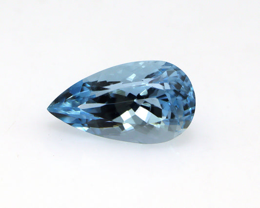 Top Blue 2.6 Ct Pear Cut Aquamarine | AAA+ Natural | Dark Blue Gemstone | Loupe Clean | Engagement Ring Gem | Close To Santa Maria Color
