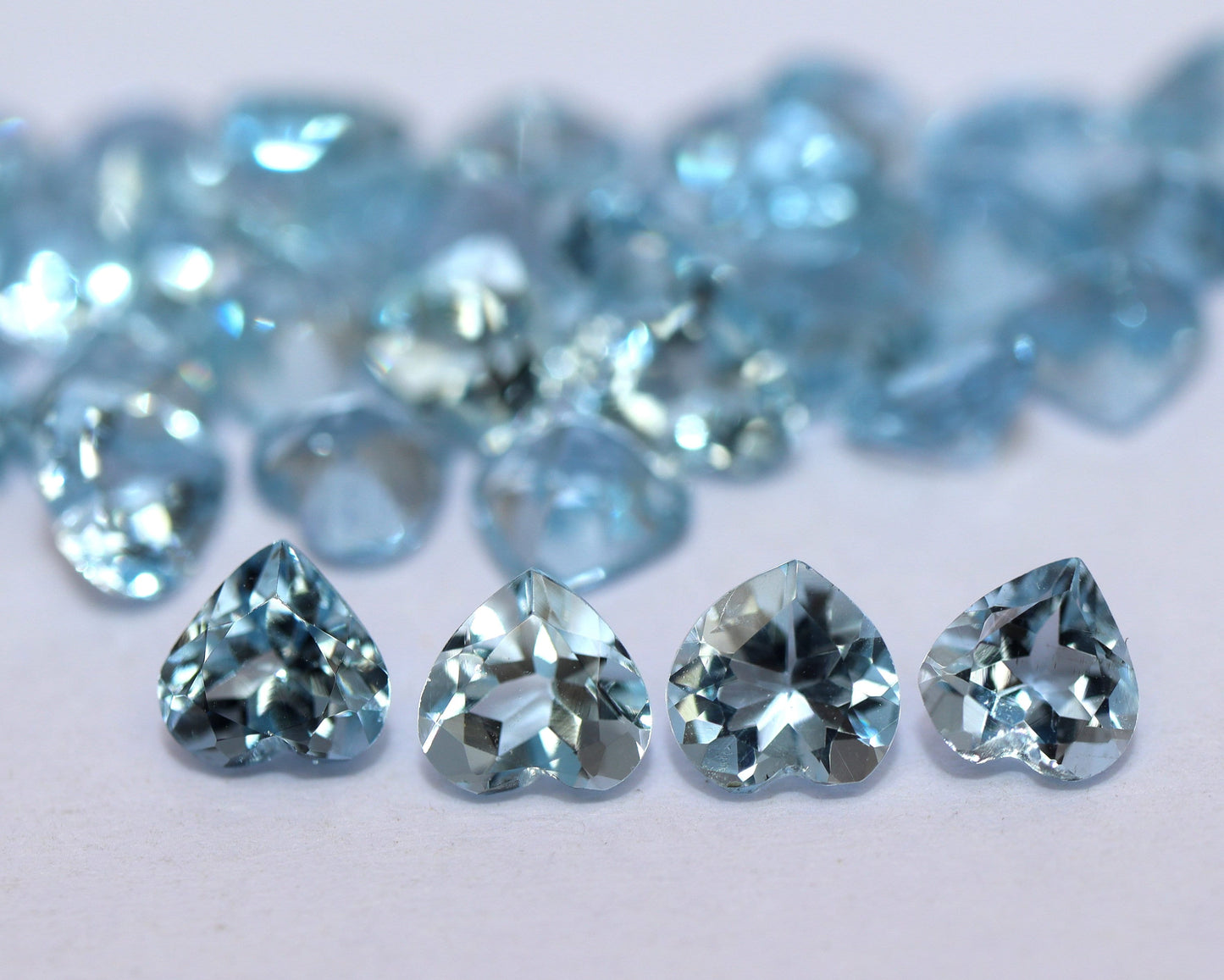 5 mm AAA Natural Heart Cut Aquamarine – Tiny Blue Heart Gemstone for Ring or Pendant