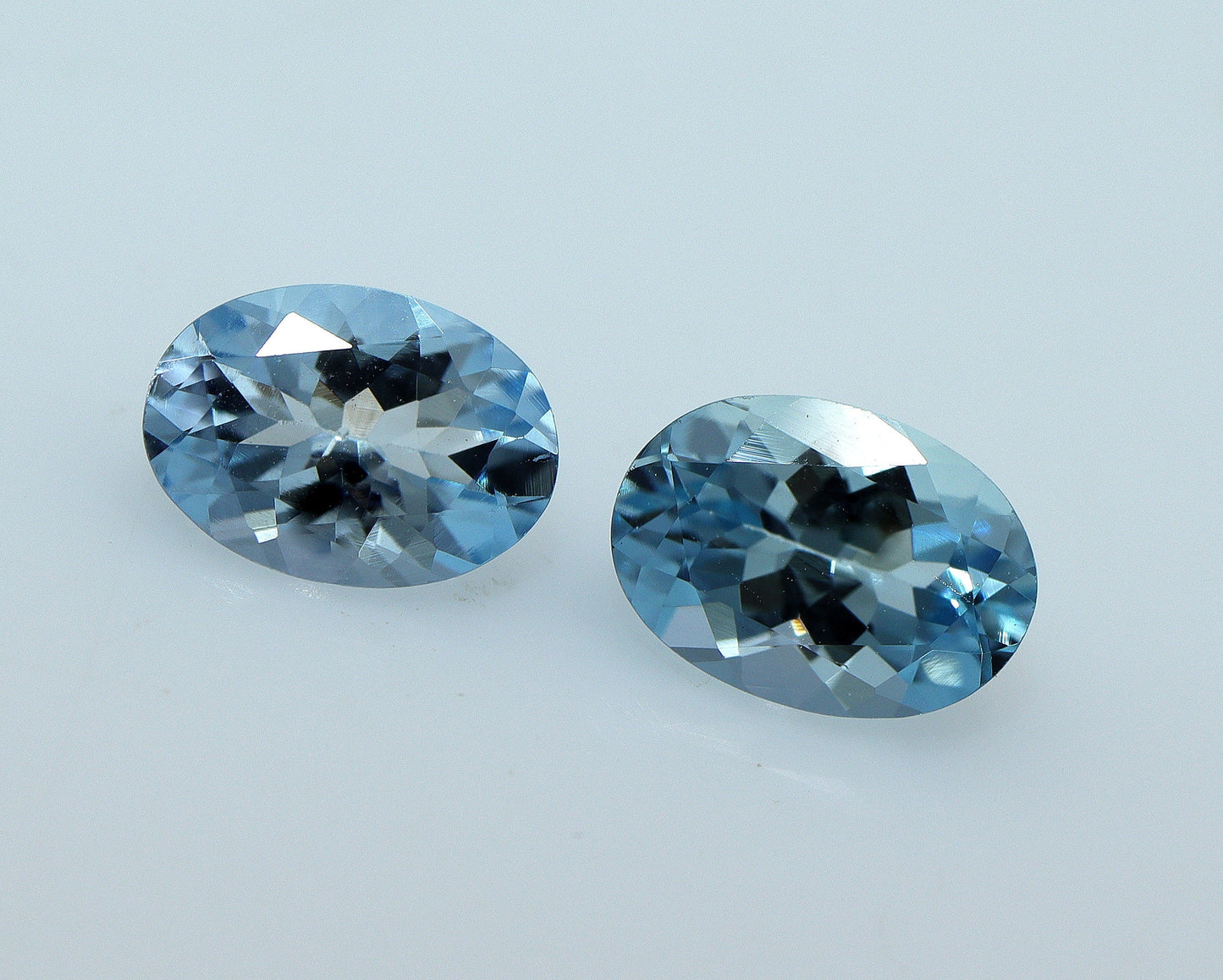 7x5 mm Aquamarine Oval Pair, AAA+ Natural Blue Aquamarine 1.2 Ct Matched Stones, Loose Gemstones for Stud Earrings, Sets