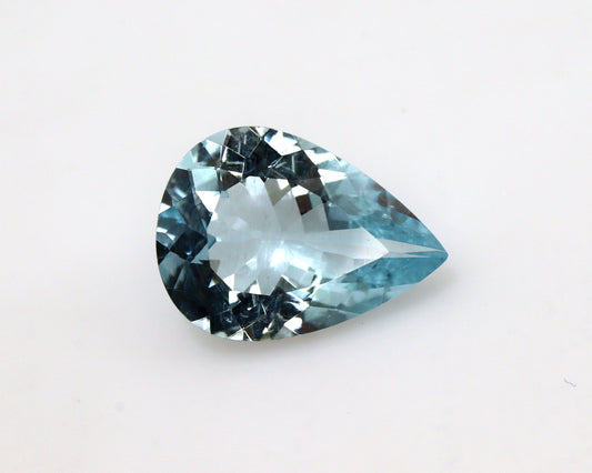 4.2 Ct Natural Aquamarine Pear Cut – 14×10.4 mm | Excellent Cut Grade | Medium Blue Loose Stone for Necklace & Engagement Ring
