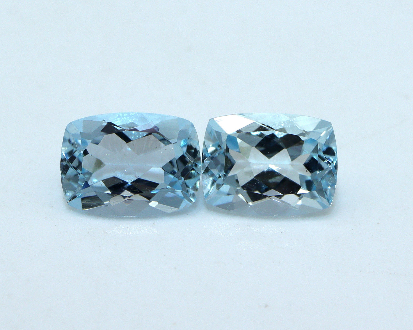 8x6 mm Natural Aquamarine Cushion Cut Pair | 2.8 Ct Light Blue Eye Clean Gemstones | Matching Cushion Aquamarine Earrings Stones