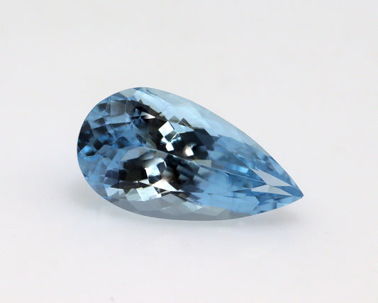 High Quality! 4.2 Ct Natural Aquamarine Pear – 15.5x8 mm Dark Blue Gemstone, Eye Clean Aquamarine for Engagement Ring or Diamond Pendant