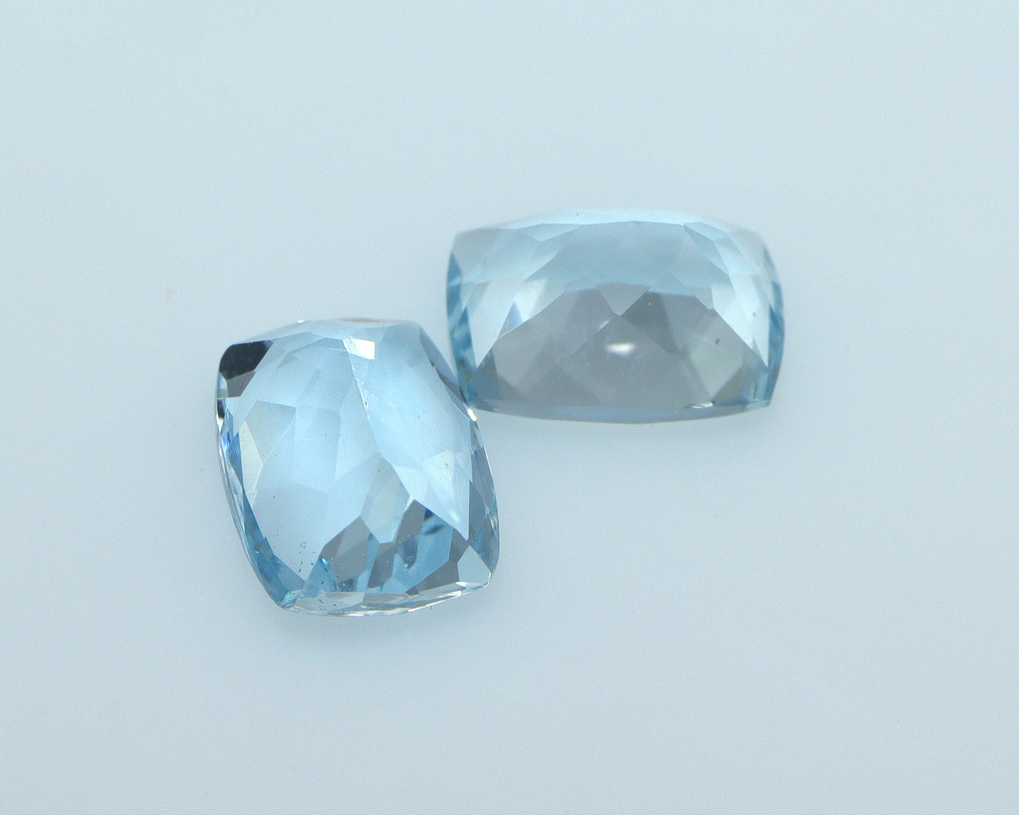 8x6 mm Natural Aquamarine Cushion Cut Pair | 2.8 Ct Light Blue Eye Clean Gemstones | Matching Cushion Aquamarine Earrings Stones