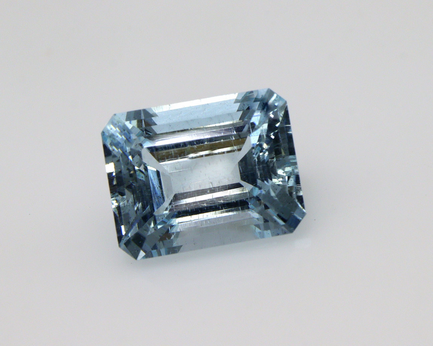 5.85 Ct Natural Aquamarine Emerald Cut | Big 12x9.5 mm Faceted Aquamarine | Light to Medium Blue Aquamarine for Engagement Ring or Necklace