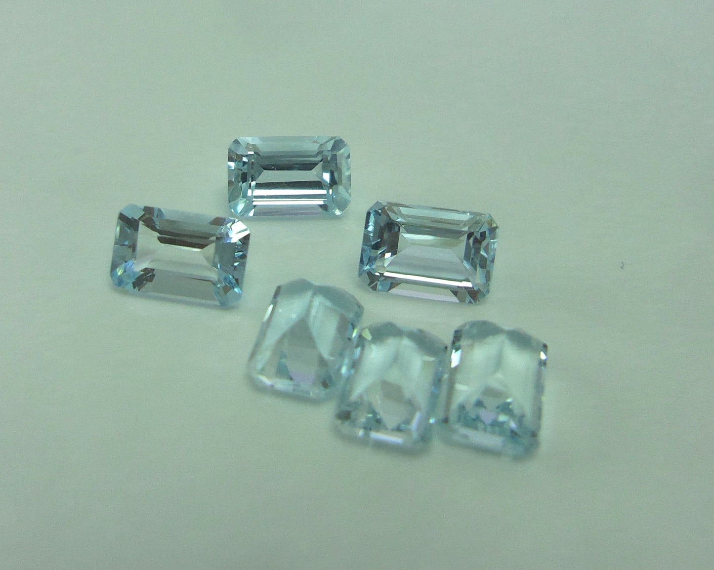 5.7x3.7 mm Emerald Cut Aquamarine | Calibrated Sky Blue Aquamarine Lot | Small Octagon Stones | March Birthstone for Earrings & Jewelry