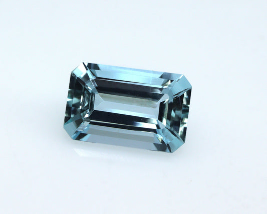 9.3x6 mm AAA Natural Aquamarine Emerald Cut | Medium Blue Loose Gemstone | March Birthstone | Baguette Cut Aquamarine | East West Ring Stone