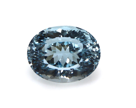 8.4 Ct Natural Aquamarine Oval Cut Gemstone 13.9x10.9 mm, AAA Blue Aquamarine for Oval Ring, Halo Pendant, Jewelry Supply