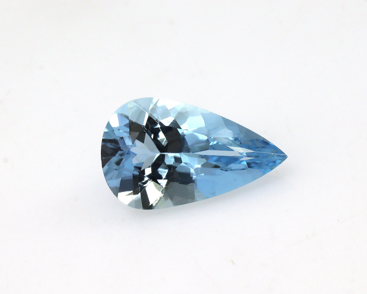 2 Ct Natural Aquamarine Pear – 12x7 mm Medium Blue Gemstone, Unheated AAA Quality African Aquamarine for Ring or Necklace