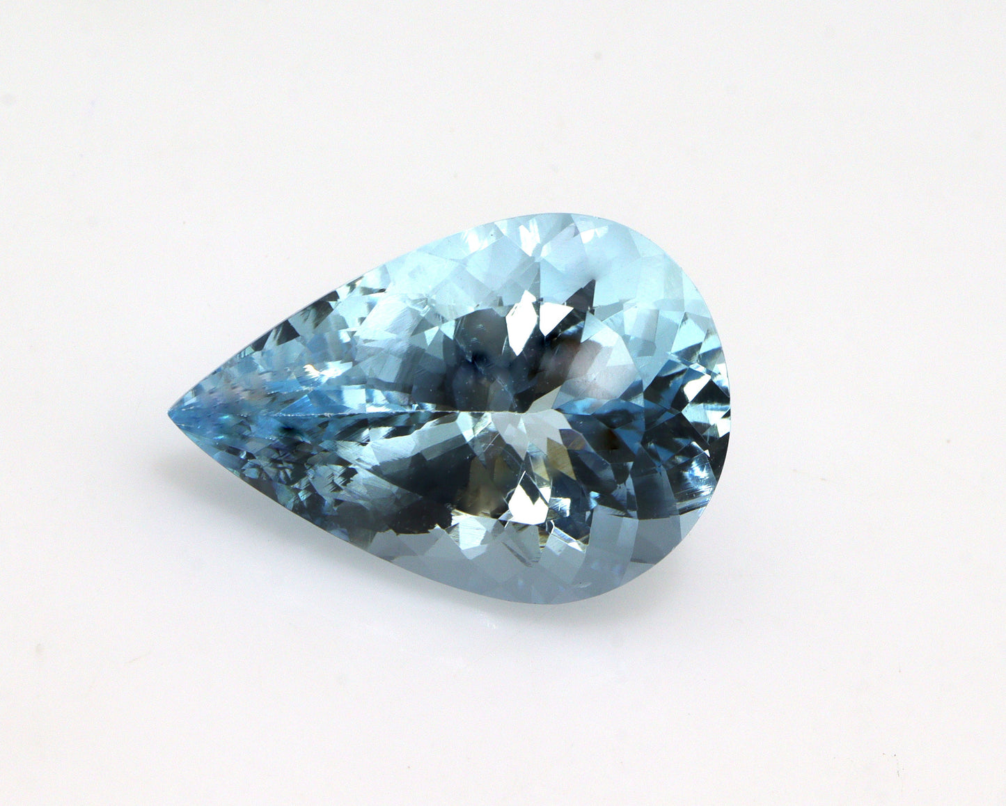 RARE 12.4 Ct Natural Aquamarine Pear Cut, AAA Top Dark Blue Faceted Gemstone for Statement Ring or Pendant, Large Eye-Clean Aquamarine
