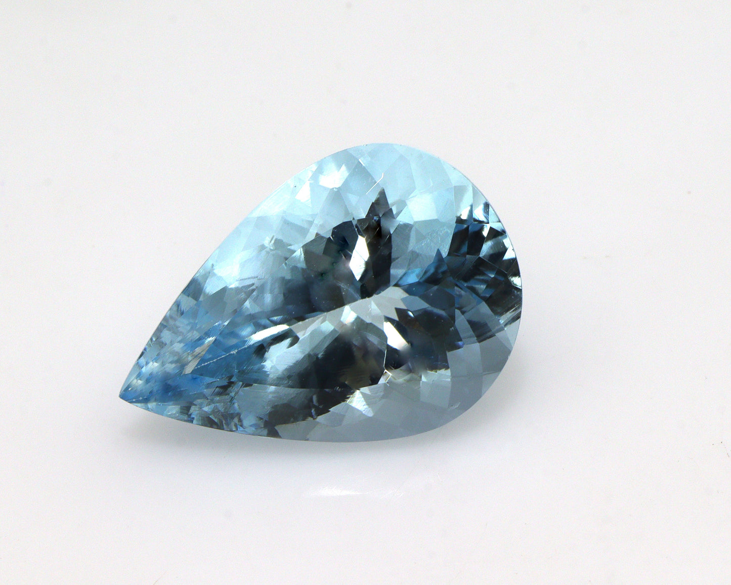 RARE 12.4 Ct Natural Aquamarine Pear Cut, AAA Top Dark Blue Faceted Gemstone for Statement Ring or Pendant, Large Eye-Clean Aquamarine