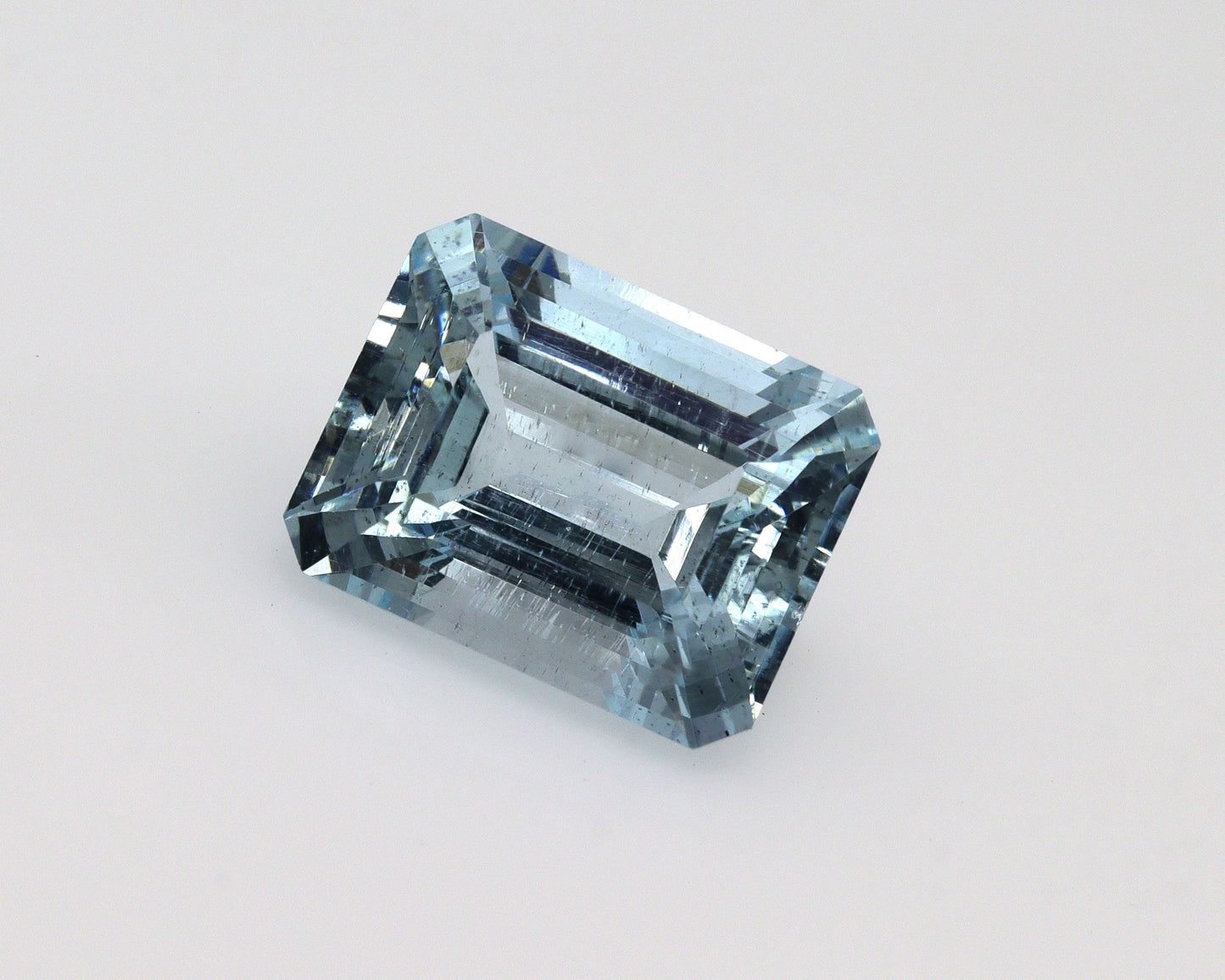 5.85 Ct Natural Aquamarine Emerald Cut | Big 12x9.5 mm Faceted Aquamarine | Light to Medium Blue Aquamarine for Engagement Ring or Necklace