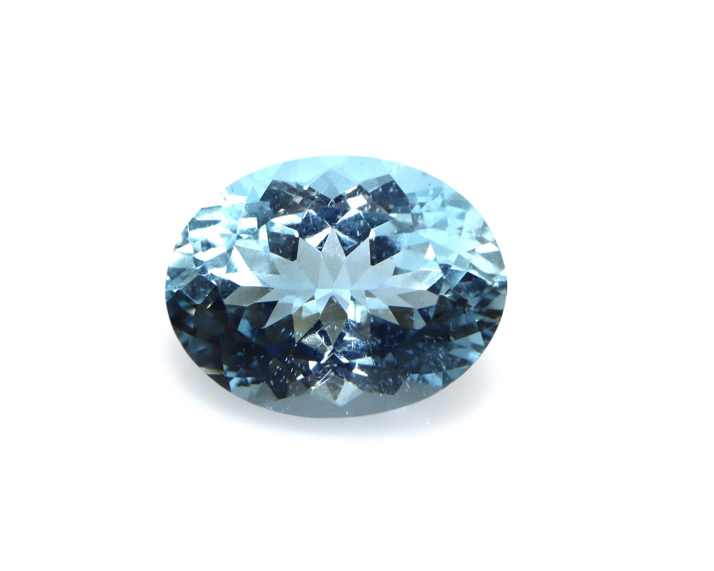 5.35 Cts Natural Aquamarine • 14×13.5 mm Oval Cut • Top Blue • VVS Clarity • March Birthstone • Oval Ring / Pendant Gemstone