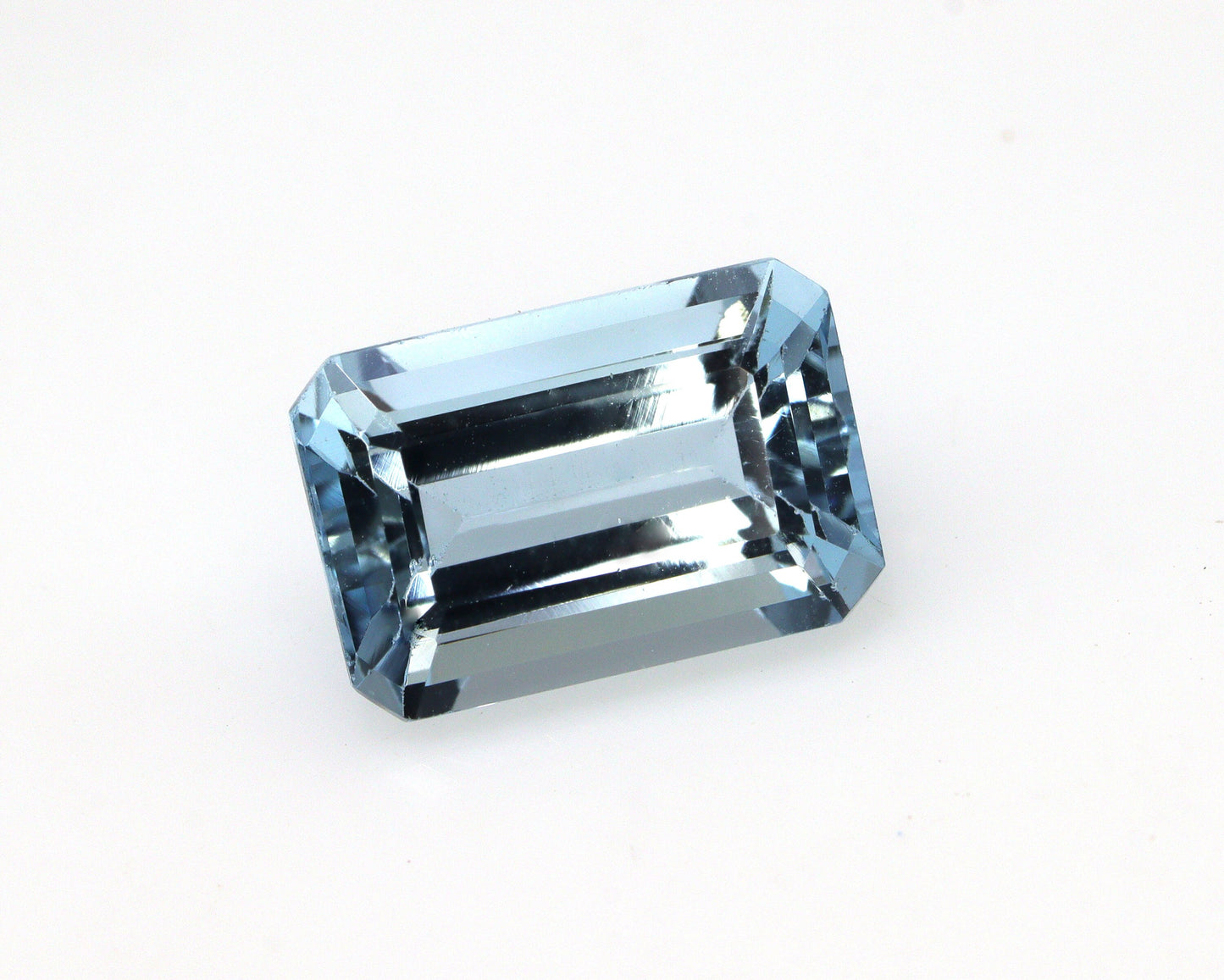 2.6 Ct AAA Natural Aquamarine Emerald Cut 10.1×6.8 mm | Fine Blue Eye Clean Gemstone | March Birthstone