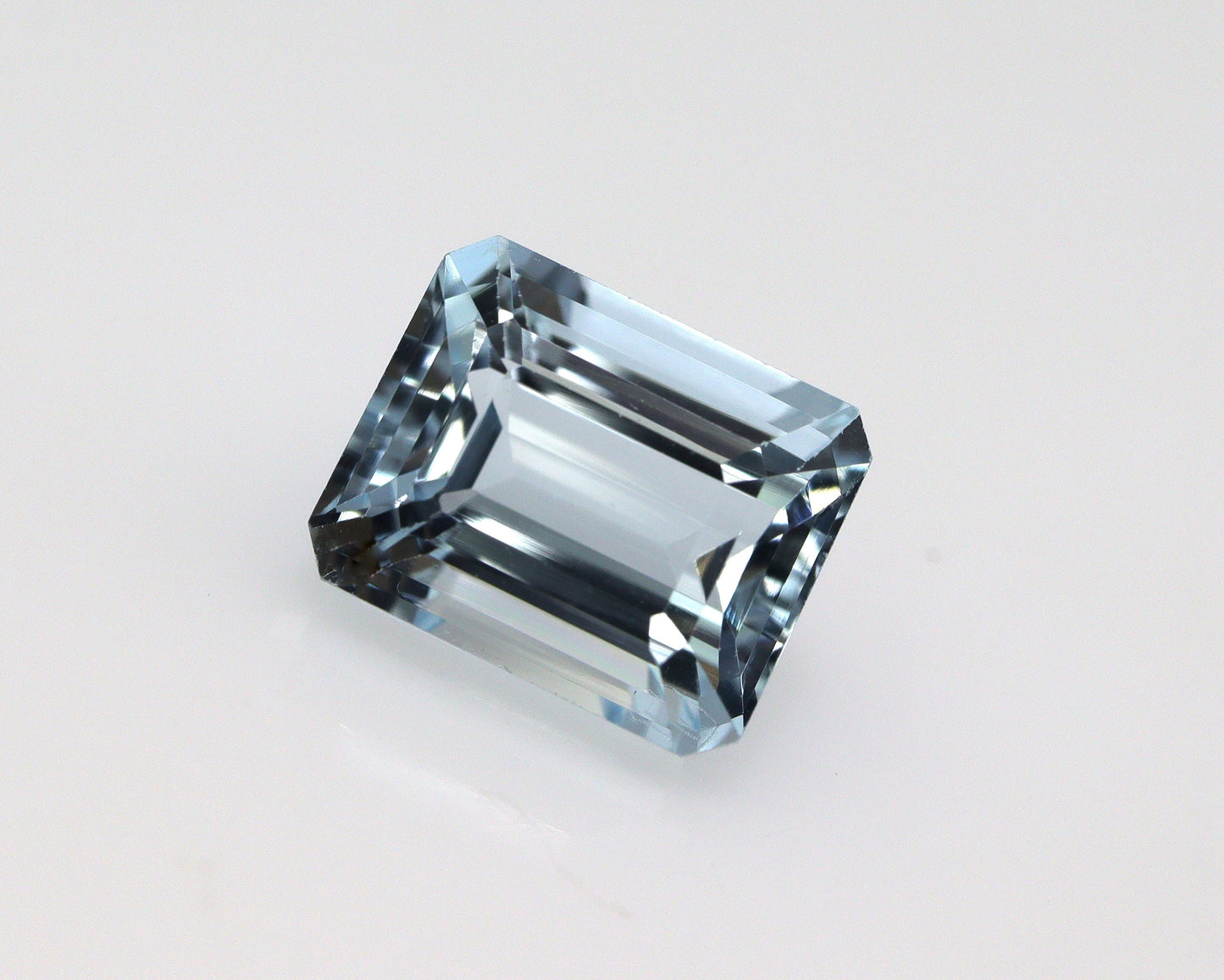2.3 Ct AAA Aquamarine | Emerald Cut 8.5x6.9 mm | Light-Medium Blue | Eye Clean Gem | Custom Ring | IGITL Cert | Wholesale Aquamarine