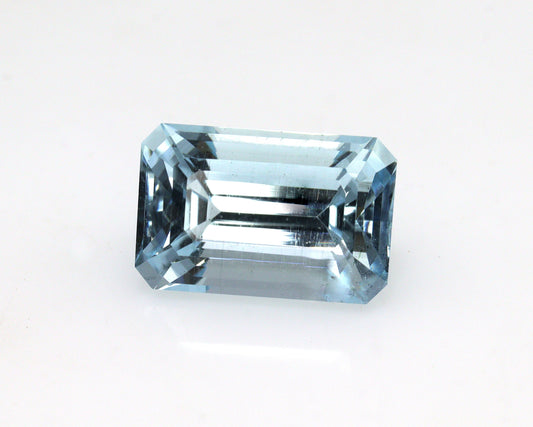 3 Ct Natural Aquamarine Emerald Cut, AAA Faceted Aquamarine Loose Gemstone, Blue Aquamarine Rectangle