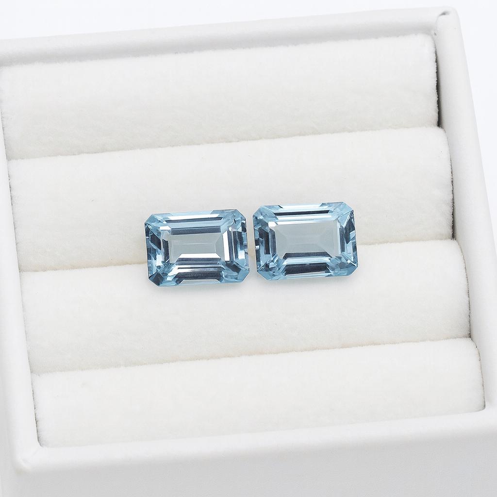 8x6 mm Aquamarine Gemstones – Emerald Cut, 1.6ct Natural March Birthstone, Medium Blue, Eye Clean, Custom order Aquamarine, Calibrated Stone