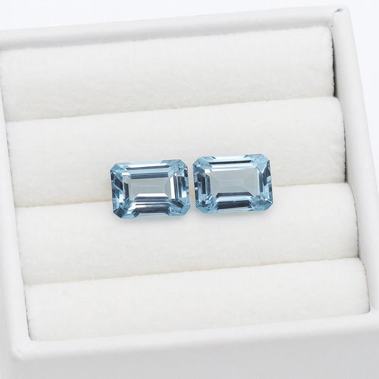 8x6 mm Aquamarine Gemstones – Emerald Cut, 1.6ct Natural March Birthstone, Medium Blue, Eye Clean, Custom order Aquamarine, Calibrated Stone