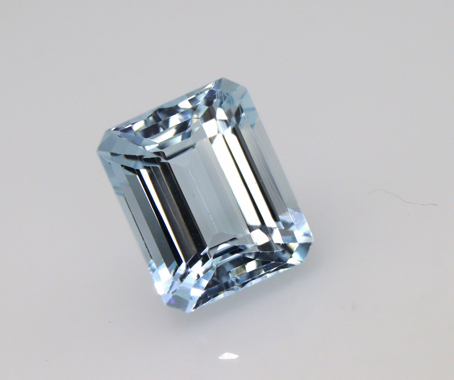 2.3 Ct AAA Aquamarine | Emerald Cut 8.5x6.9 mm | Light-Medium Blue | Eye Clean Gem | Custom Ring | IGITL Cert | Wholesale Aquamarine