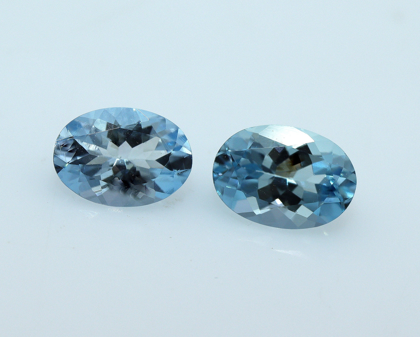 7x5 mm Aquamarine Oval Pair, AAA+ Natural Blue Aquamarine 1.2 Ct Matched Stones, Loose Gemstones for Stud Earrings, Sets