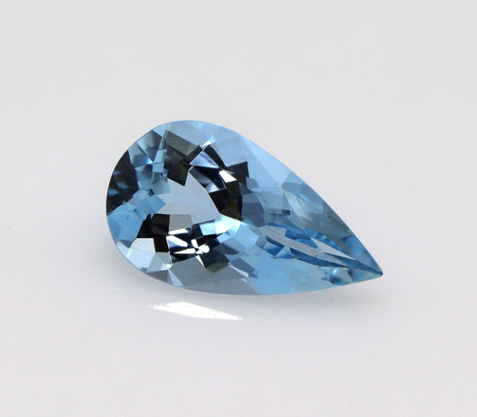 1.63 Ct Aquamarine Pear Cut – AAA+ Dark Blue Gemstone, Natural Pear Shape Aquamarine for Engagement Ring, Santa Maria Color