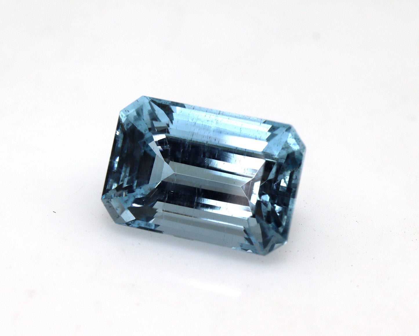 8.6 Ct Natural Aquamarine Emerald Cut 14x9.7mm, Blue Faceted Gem for Engagement Ring, Statement Necklace, March Birthstone Jewelry