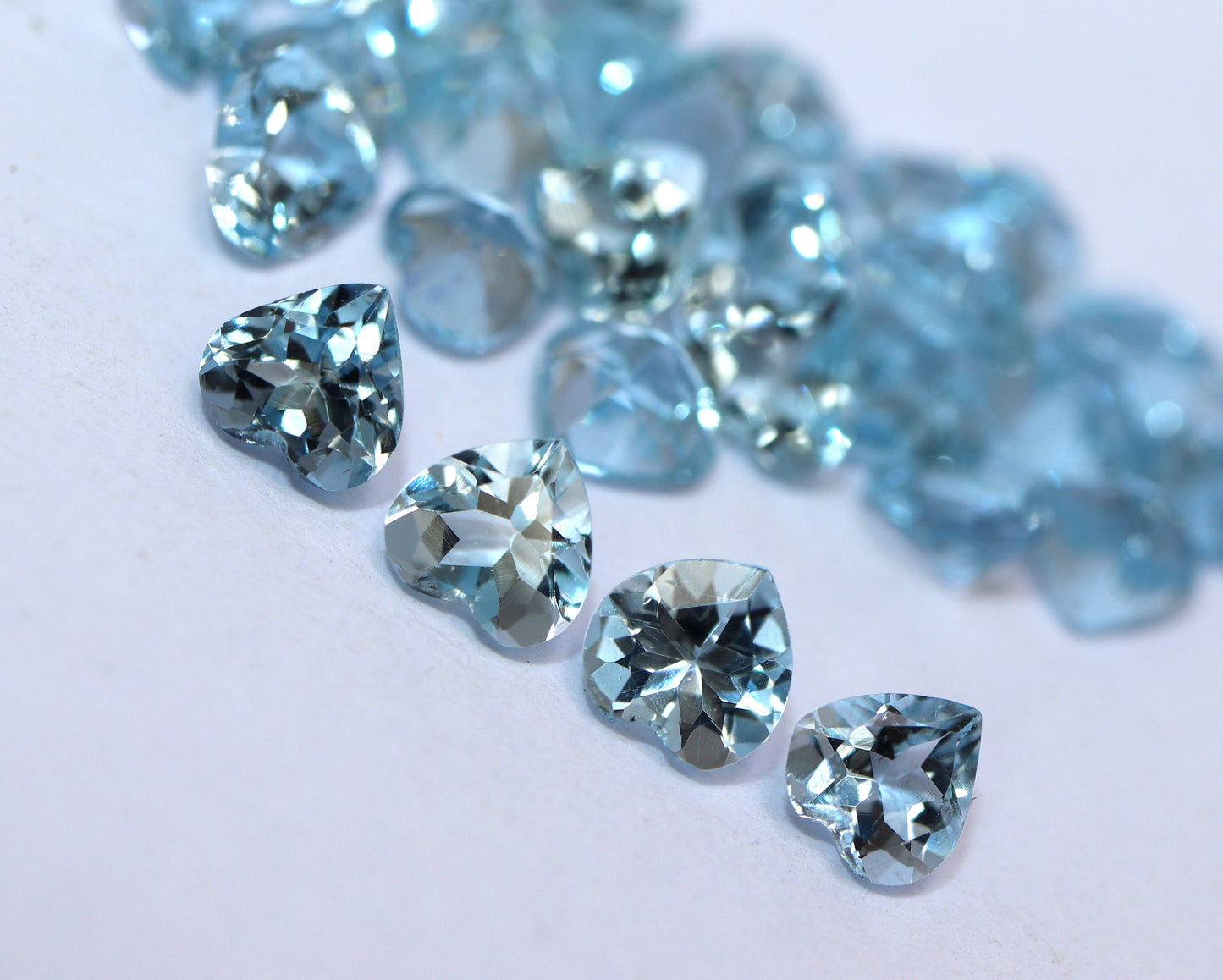 5 mm AAA Natural Heart Cut Aquamarine – Tiny Blue Heart Gemstone for Ring or Pendant