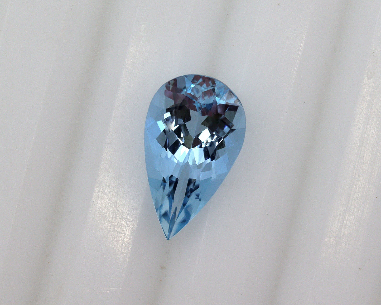 1.63 Ct Aquamarine Pear Cut – AAA+ Dark Blue Gemstone, Natural Pear Shape Aquamarine for Engagement Ring, Santa Maria Color