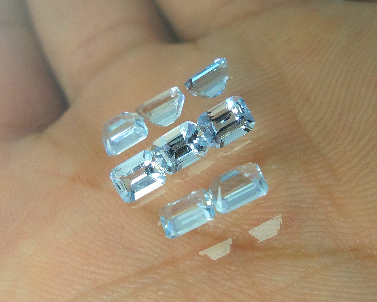 AAA Natural Aquamarine Emerald Cut 4x3 mm | Calibrated Loose Gemstone | March Birthstone | Wholesale Tiny Aquamarine
