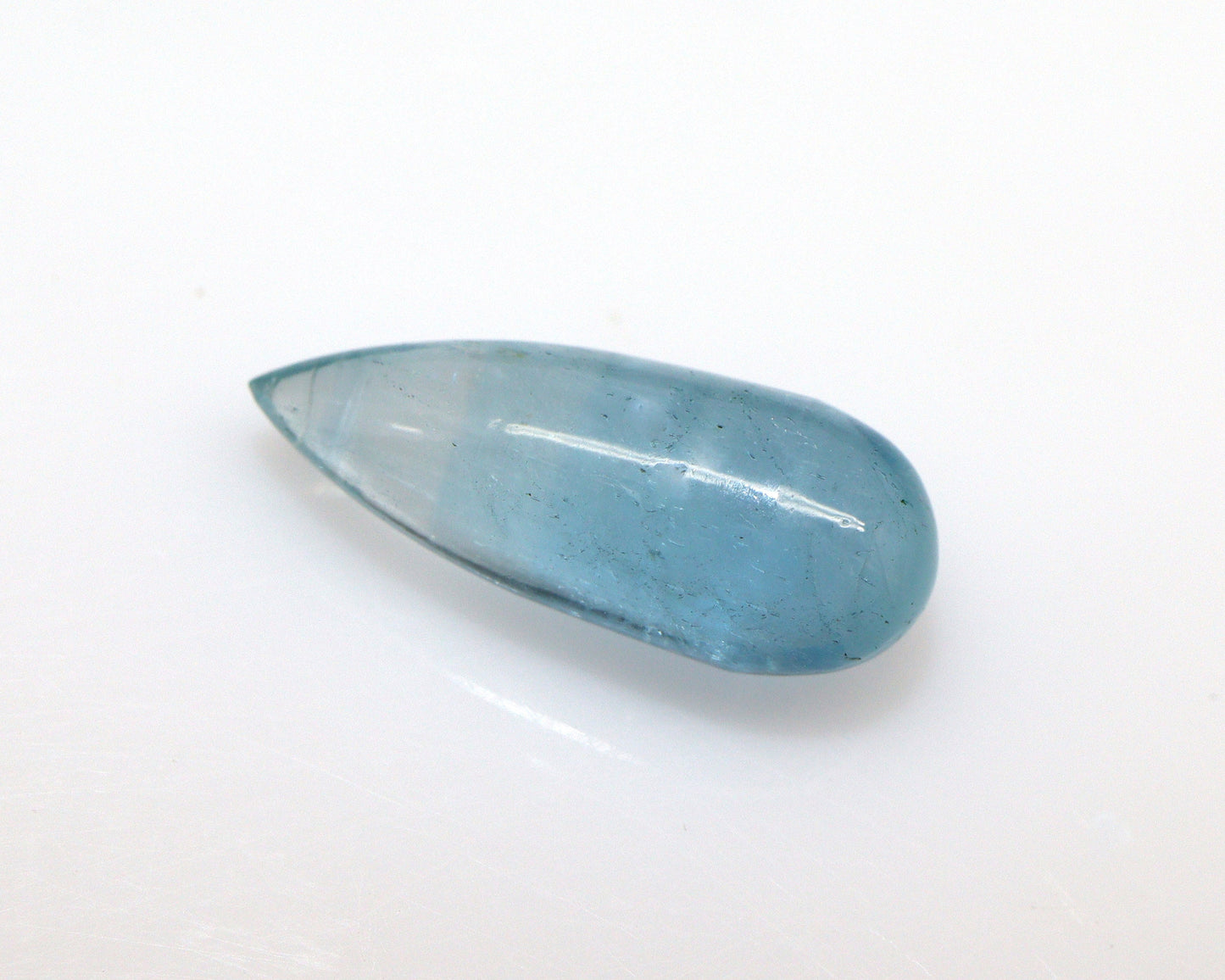 4.5 Ct AAA Natural Aquamarine Drop Briolette – Dark Blue Undrilled Focal Bead – 16.5 mm Long Smooth Pear – Unique Loose Aquamarine