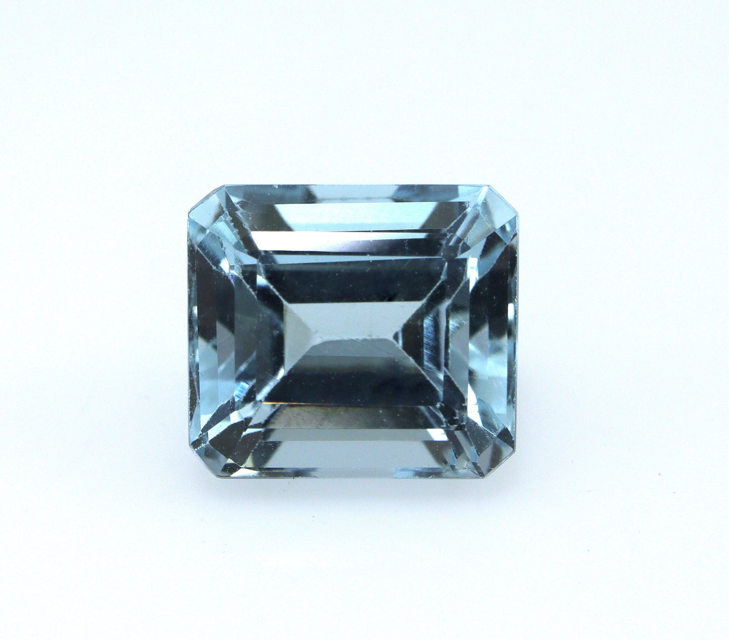 3.2 Ct Natural Aquamarine Emerald Cut 9x8 mm | Medium Blue Squarish Gemstone for Ring, Eye Clean