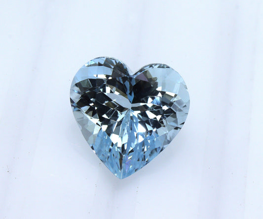 TOP QUALITY! 5.9 Ct Aquamarine Heart Cut - 12.4 mm AAA+ Natural Blue Gemstone - Aquamarine Heart Engagement Ring or Pendant