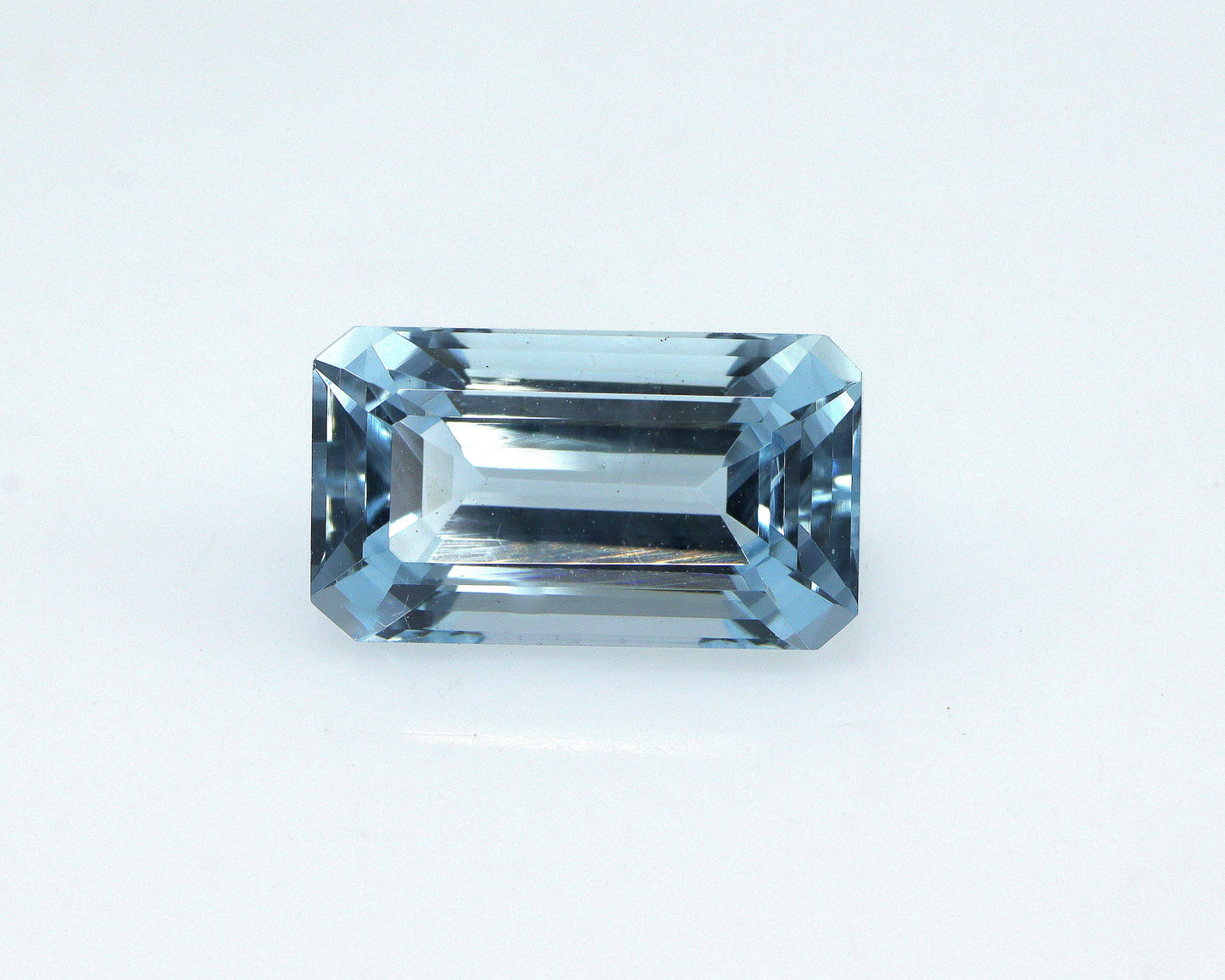 3.1 Ct Natural Aquamarine Baguette Cut | Step Cut Blue Gemstone 11.4x6.5 mm for East-West Ring & Pendant