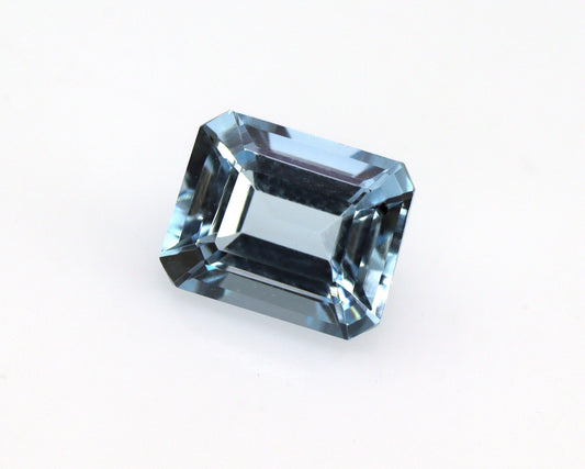 Natural Aquamarine Emerald Cut 6.9x5.5 mm, Medium Blue AAA Gemstone, Loose Aquamarine for Dainty Solitaire Ring or Pendant, March Birthstone