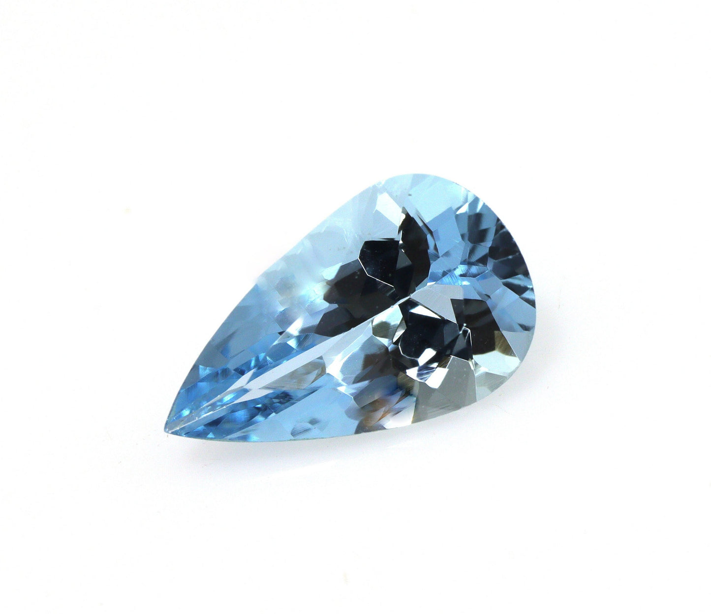 2 Ct Natural Aquamarine Pear – 12x7 mm Medium Blue Gemstone, Unheated AAA Quality African Aquamarine for Ring or Necklace
