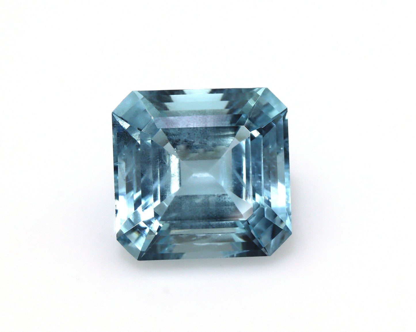 LARGE 9 Cts Asscher Cut Aquamarine – Square Ocean Blue Gem | Rare Big Face Stone | 100% Natural Untreated