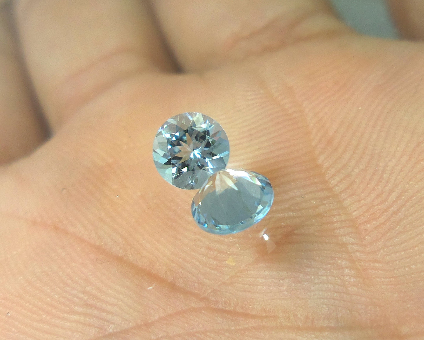 5.5 mm Natural Aquamarine Round Cut Pair, 2 Pcs Set, AAA Medium Blue Gems for Stud Earrings, Eye Clean Loose Aquamarine, Round Aquamarine