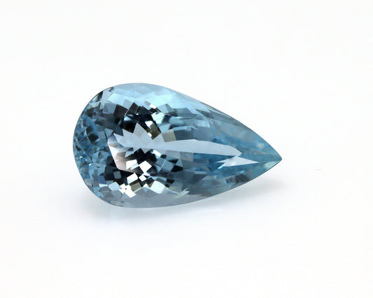 4.1 Ct Aquamarine Pear Cut – AAA+ Natural Blue Gemstone, Medium Dark Blue Aquamarine for Engagement Ring or Necklace, Wholesale Aquamarine