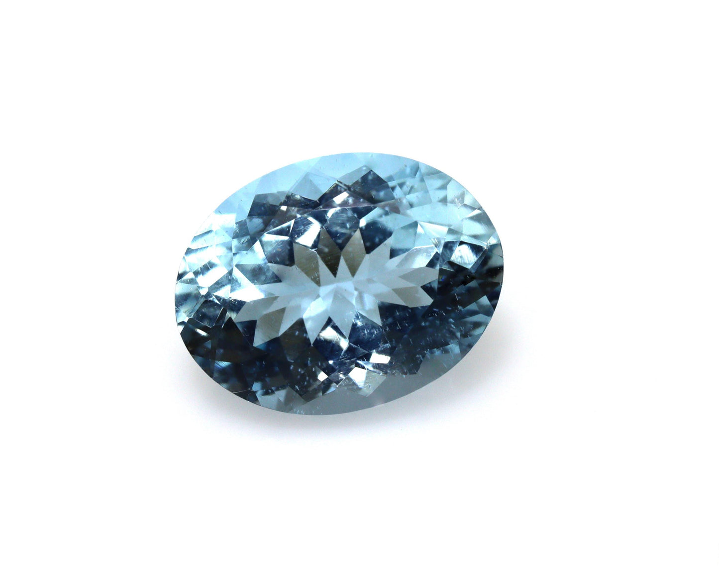 5.35 Cts Natural Aquamarine • 14×13.5 mm Oval Cut • Top Blue • VVS Clarity • March Birthstone • Oval Ring / Pendant Gemstone