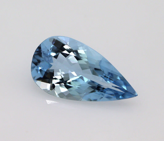 1.44 Ct Dark Blue Aquamarine Pear Cut | AAA Natural Loose Gemstone | March Birthstone | Aquamarine for Ring, Pendant, Christmas Gift