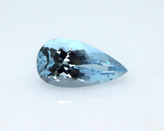 2.2 Ct Natural Aquamarine Pear Cut – 12.5×6.7 mm | Medium Blue | Eye-Clean Faceted Gem | Perfect for Engagement Ring, Halo Pendant