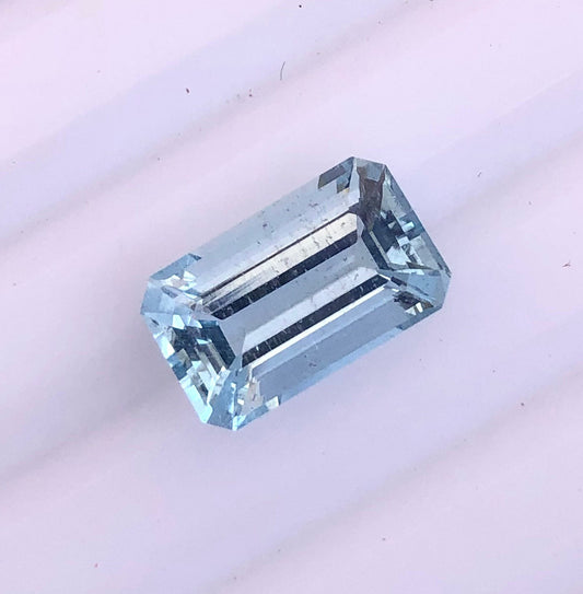 2.9 Ct Natural Aquamarine Emerald Cut • 11x7 mm Medium Blue Aquamarine • VVS Clean Gem for Ring or Pendant • Sea Blue March Birthstone